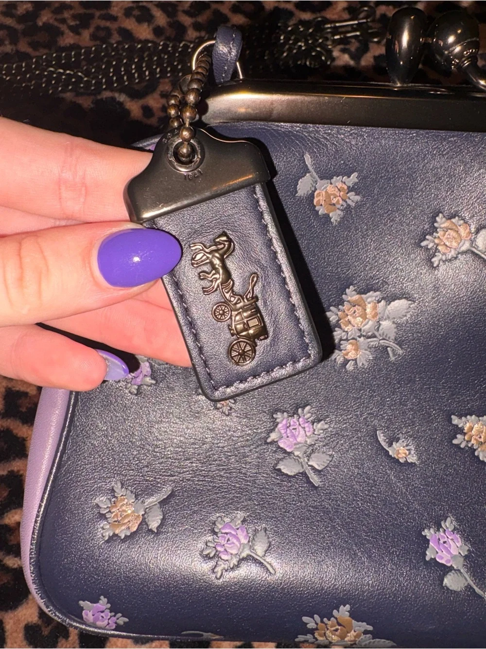 Coach x Disney limited edition mickey mouse kisslock purse with crossbody strap